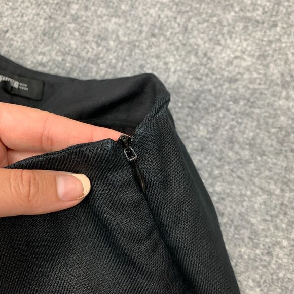 Lafayette 148 Gaucho Linen Pants Womens 8 Solid Black Wide Leg Side Zip Cropped - Picture 4 of 12